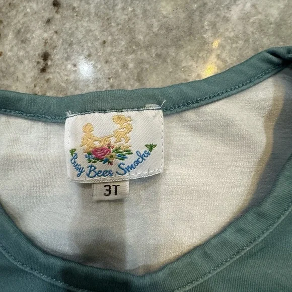 Busy Bees Smocks 3T Set Cow Farm Striped Pants Cute Outfit Embroidered Buttons - Picture 3 of 5